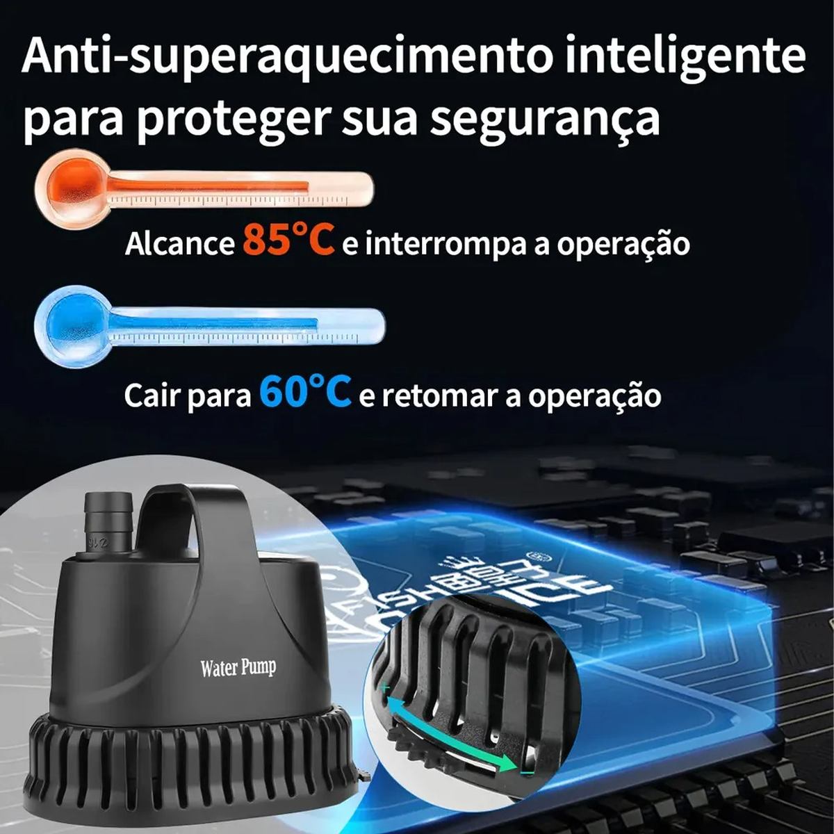 Bomba Submersa Krematek G4Pro 3000L/h Ajustável