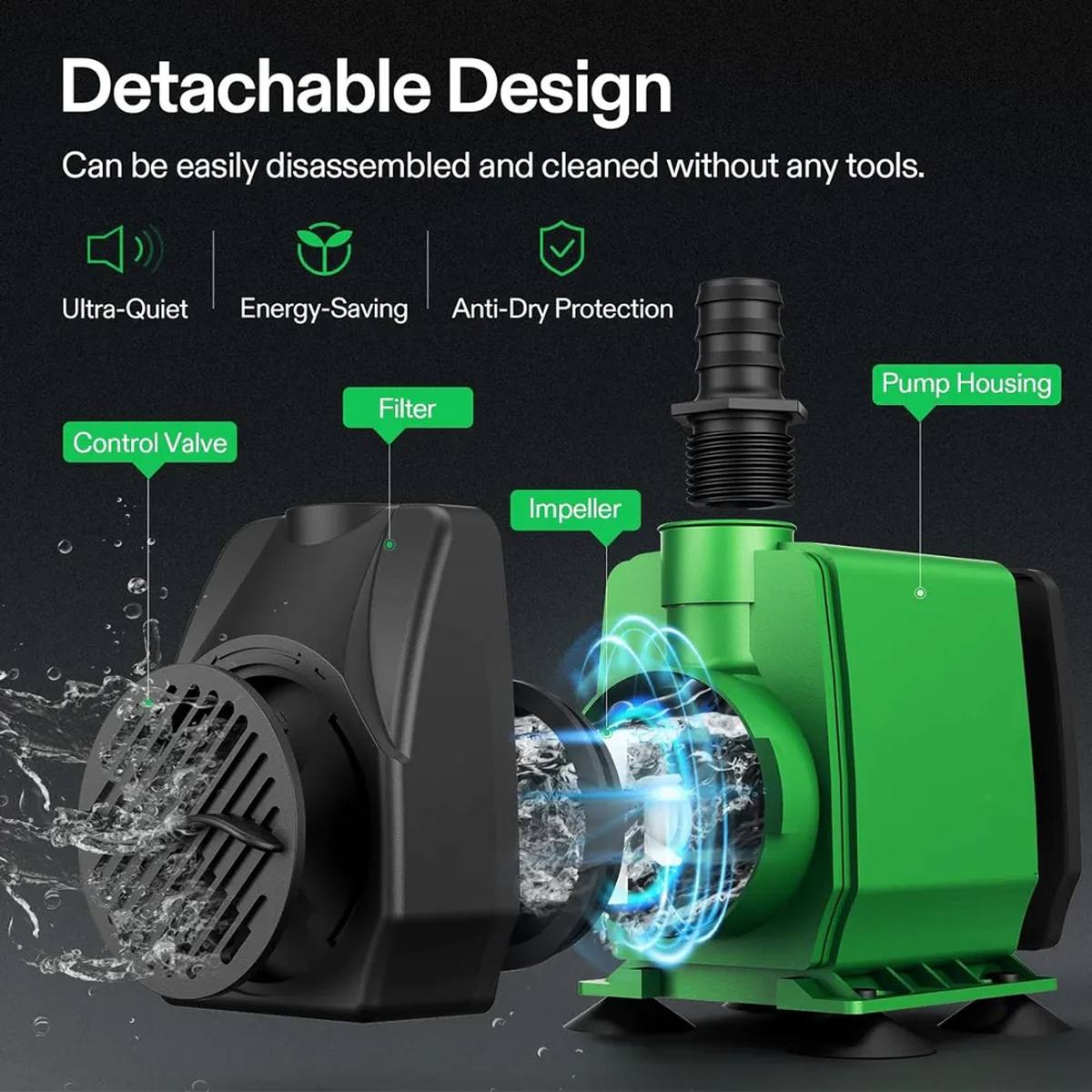 Bomba Submersa Krematek G5 3000L/h Ajustável