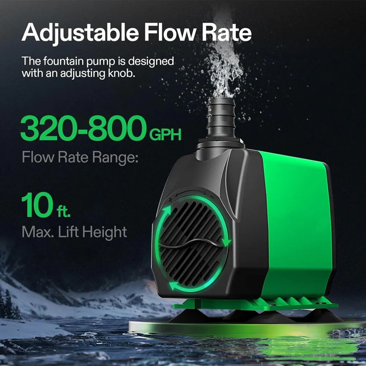 Bomba Submersa Krematek G5 3000L/h Ajustável