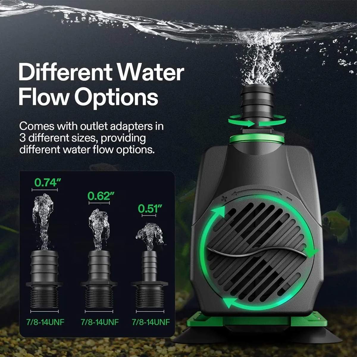 Bomba Submersa Krematek G5 3000L/h Ajustável