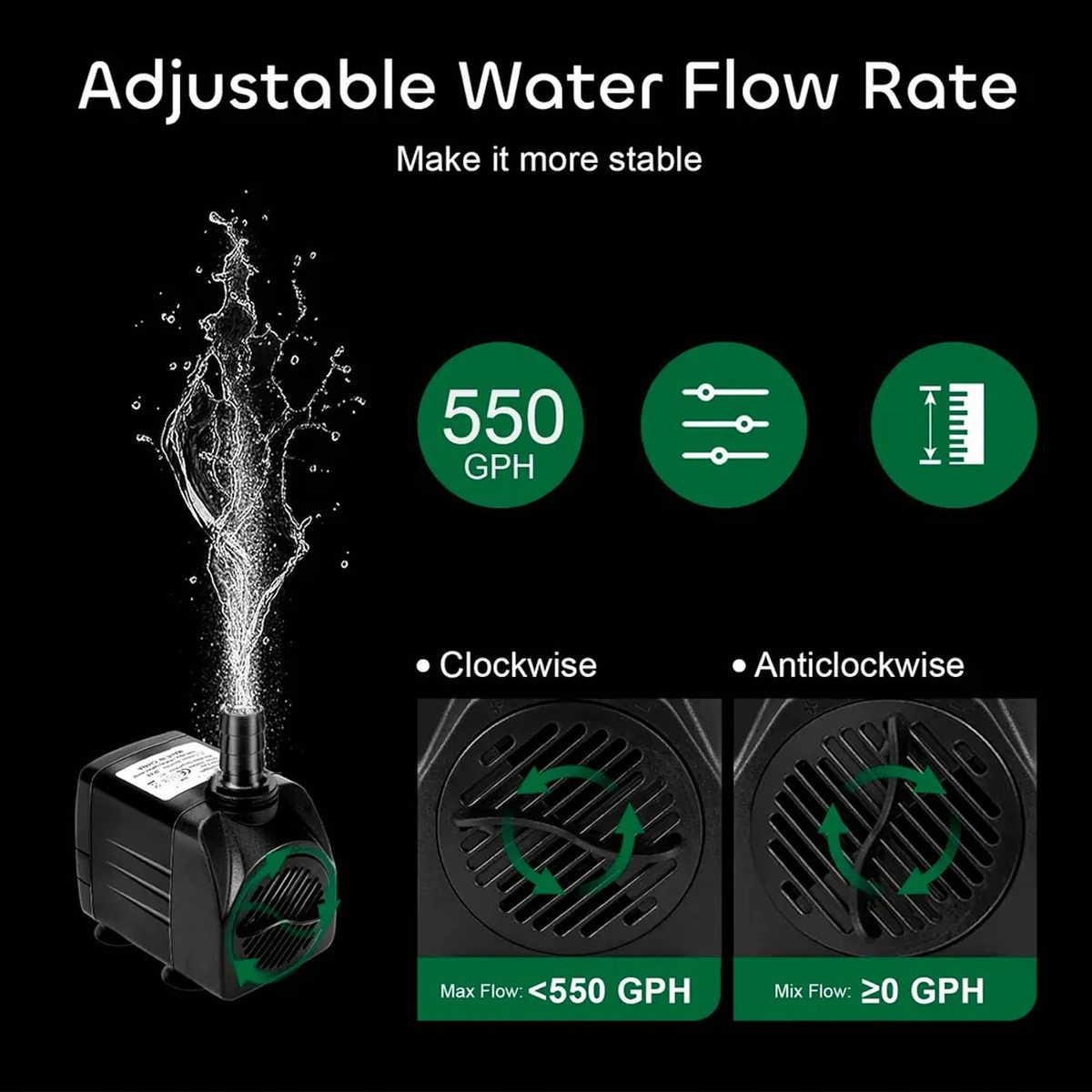 Bomba Submersa Krematek G1 800L/h Ajustável