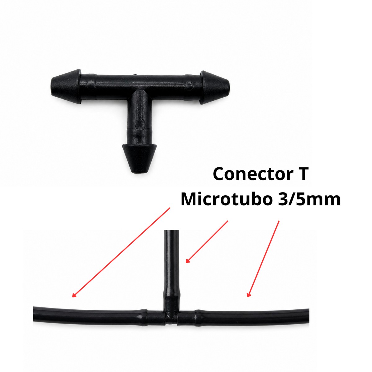 Conector T Microtubo 3/5mm - 3 Saídas