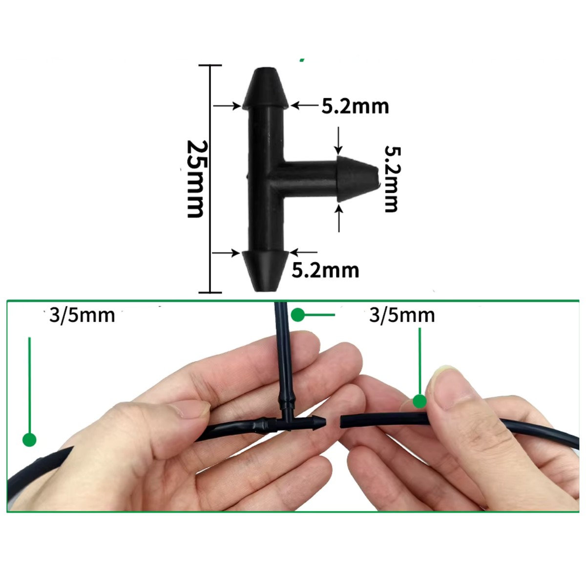 Conector T Microtubo 3/5mm - 3 Saídas