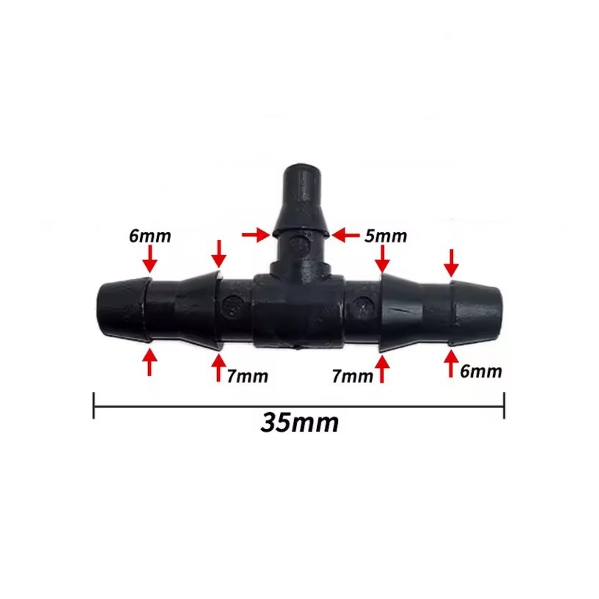 Conector T Conversor Microtubo 4/7mm x 3/5mm