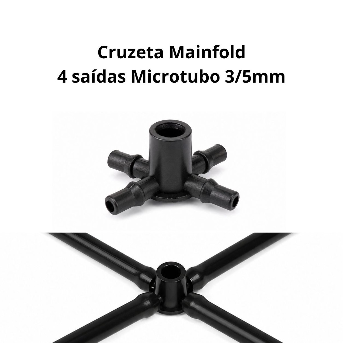 Conector Cruzeta 4 saídas 3x5mm para Gotejador
