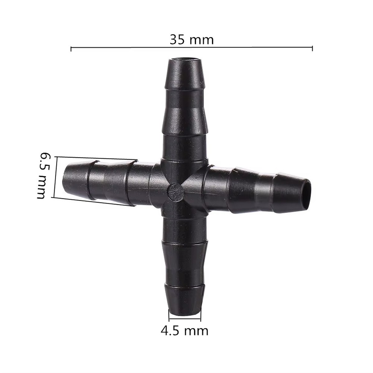 Conector Cruzeta Microtubo 4/7mm - 4 Saídas