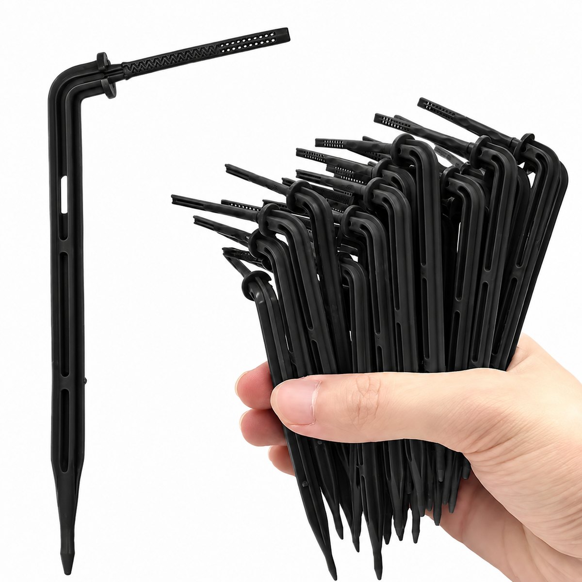 Gotejador Flecha 105mm Microtubo 3/5mm Preto