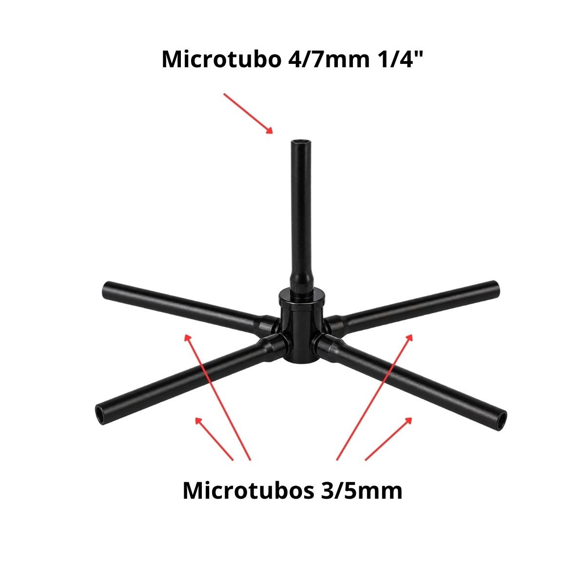 Conector Mainfold Cruzeta 4 saídas 3/5mm - Microtubo 4/7mm