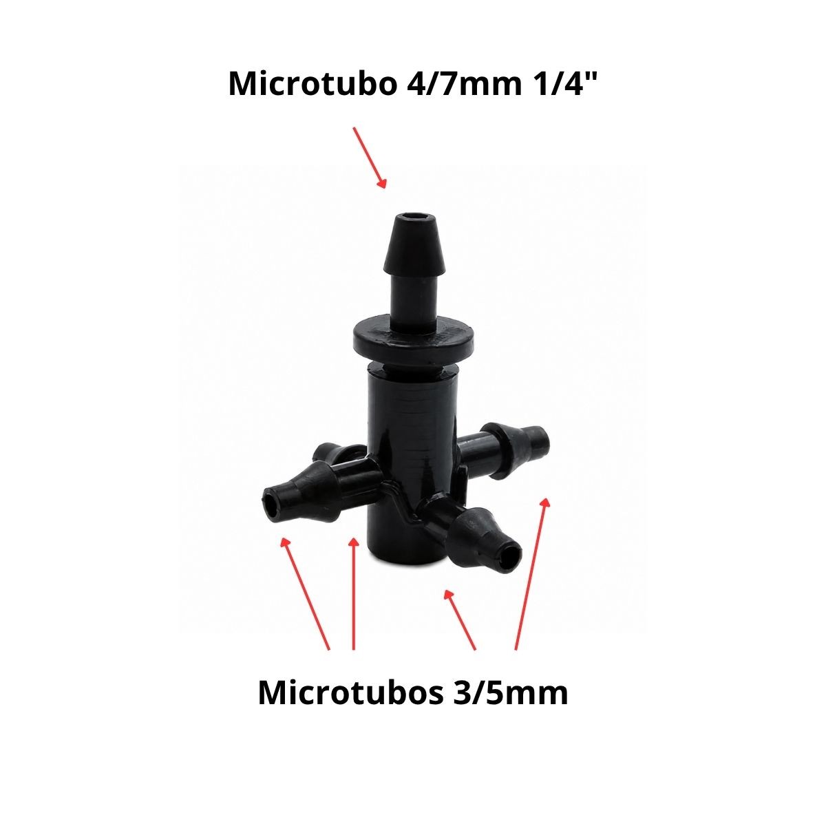 Conector Mainfold Cruzeta 4 saídas 3/5mm - Microtubo 4/7mm