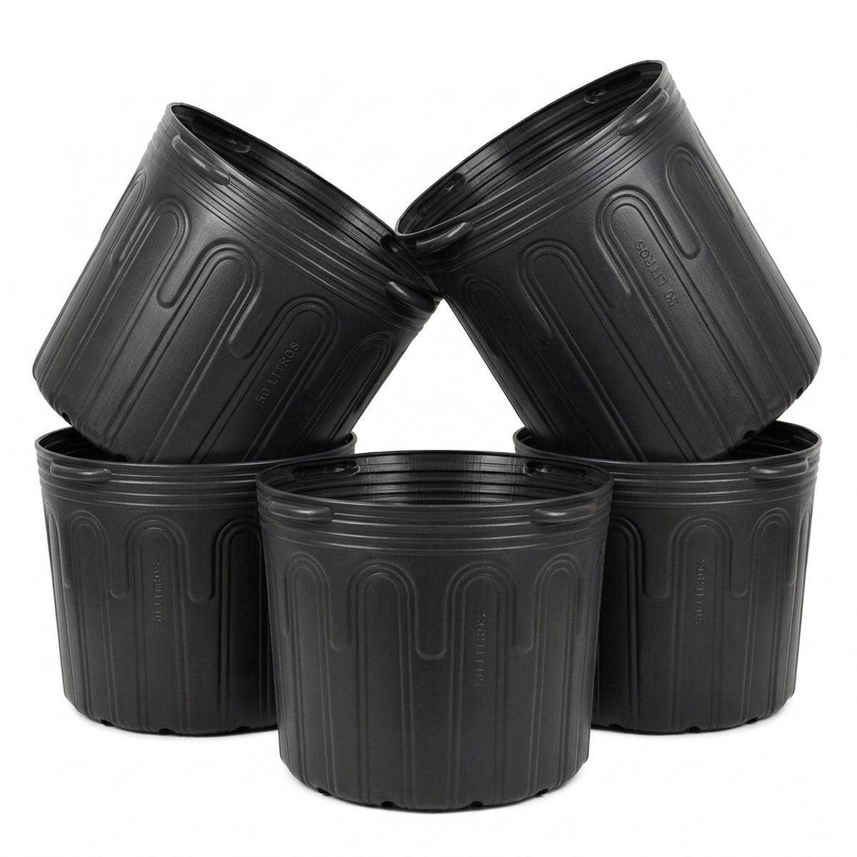 Kit 5 Vasos Flexíveis 50L Nutriplan